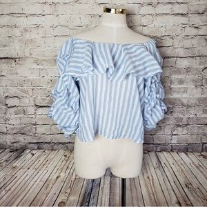 Zara Woman Ruffled Cropped Top